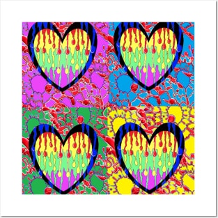 pop art 2 heart love graffiti Posters and Art